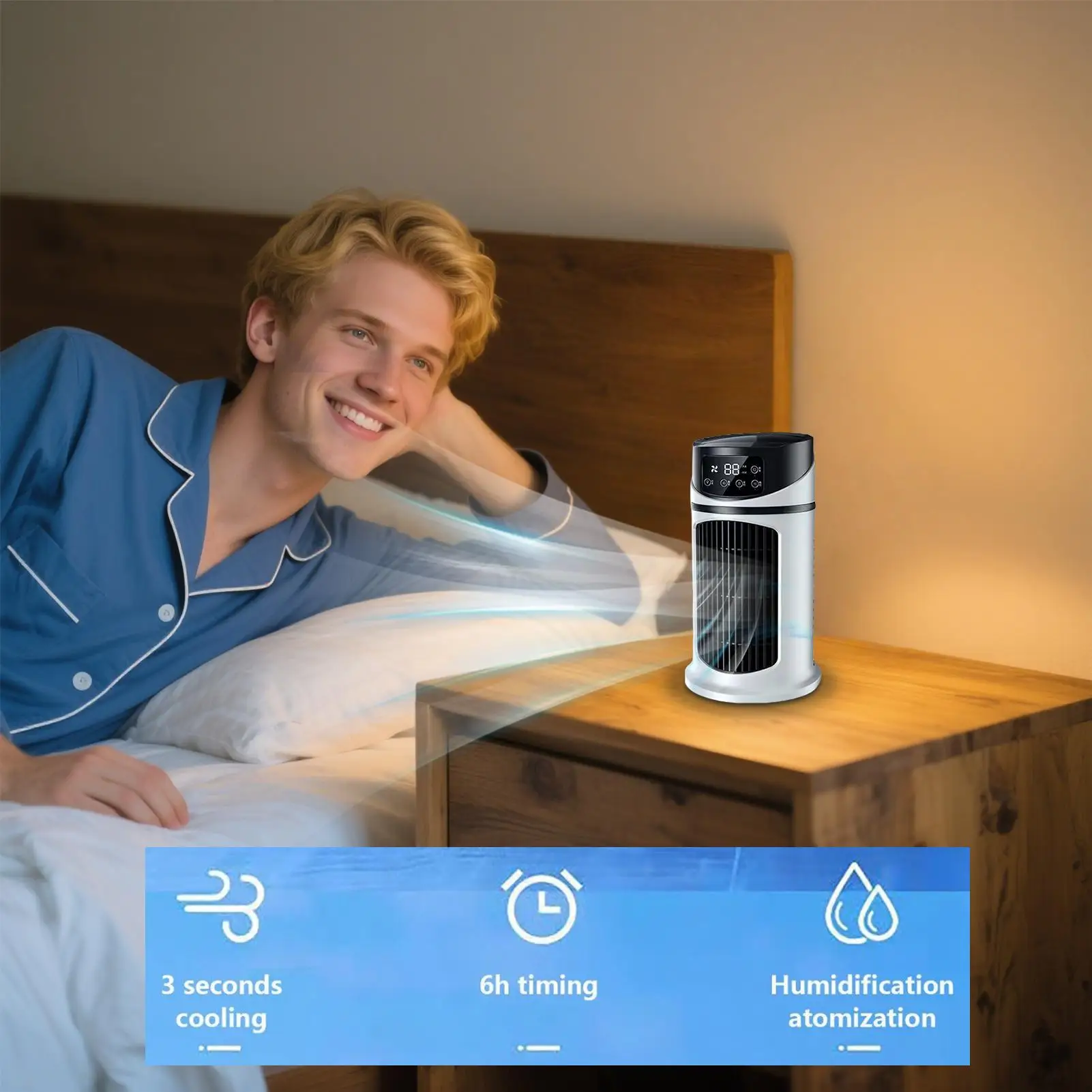 

Air Conditioner Fan Cooling Fan Personal Air Conditioner Personal Evaporative Space Cooler With Timer Quiet Humidifier For