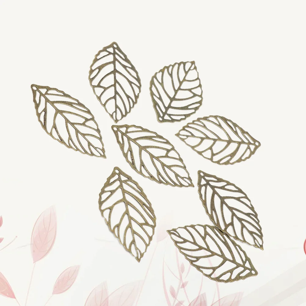 

100Pcs Hollow-Out Leaf Shape DIY Headdress Material Iron Slices Metal Hairpins Accessories for Handmade Craft Gifts