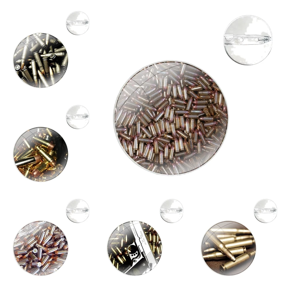 Army Fan Weapons Bullets Pins Badge Metal Brooches For Clothes Backpack Decoration gift