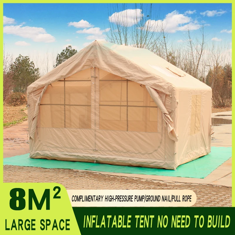 Inflatable Tent Camping Style Outdoor Overnight Rainproof Thickeneded Camping Style Outdoor 5-6 People Foldableing Portable