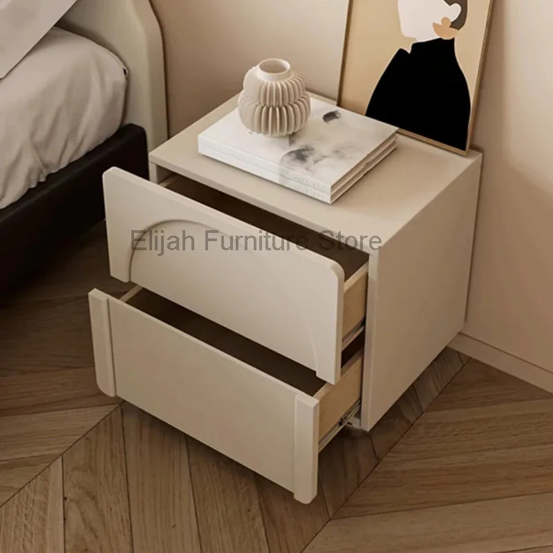 

Прикроватная тумбочка, современная простая роскошная креативная белая прикроватная тумбочка для спальни из массива дерева