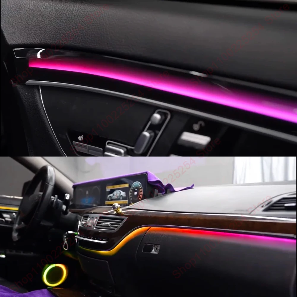 

Для автомобиля Mercedes-Benz S-Class W221 W216 2005-2020 светодиодная лента с подсветкой, комплект обновлений окружающего света, декоративная атмосферная лампа