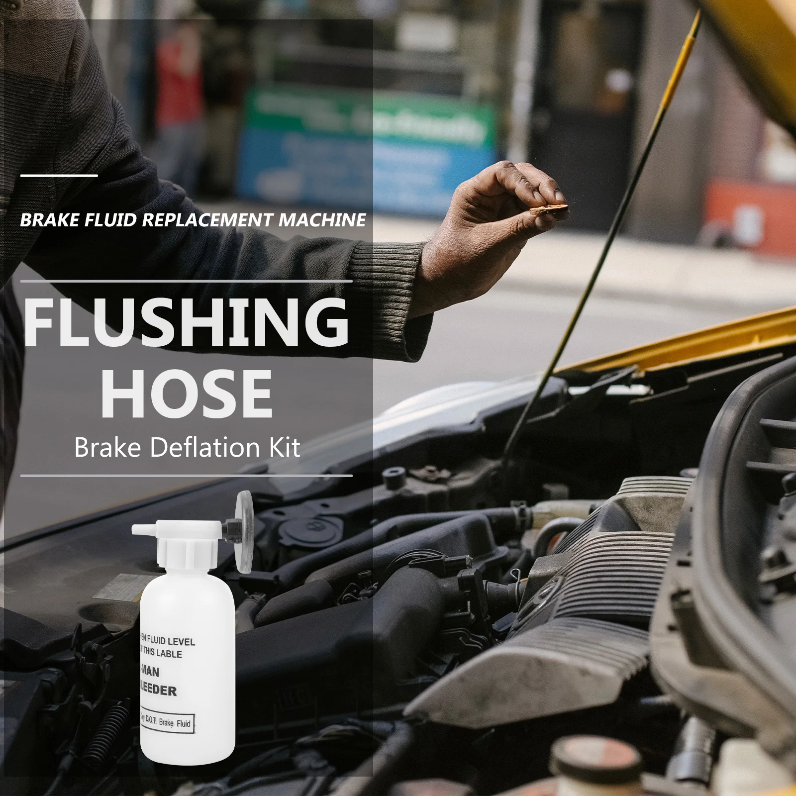 

1Set Brake Bleeder Kit Car Brake Bleeding Equipment Oil-Resistant Compact Capacity Magnetic Mount Automotive Tool