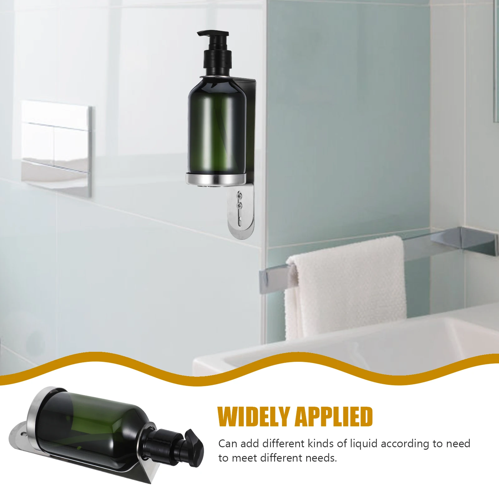 الفولاذ المقاوم للصدأ تحت بالوعة موزع الصابون زجاجة استبدال الحائط المطبخ الحمام غسول موزع لا الحفر