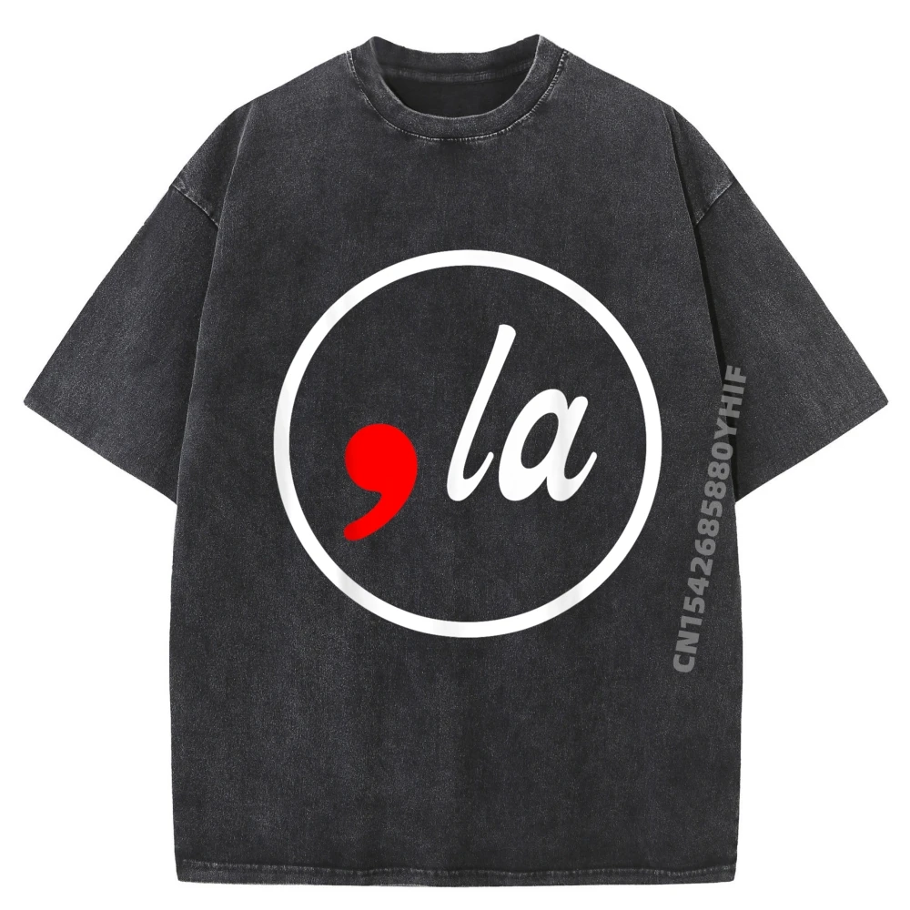 

Distressed Comma La Kamala Harris For President 2025 Blank T Shirt 100% Cotton Washed Clothes Funny Gifts Hip Hop