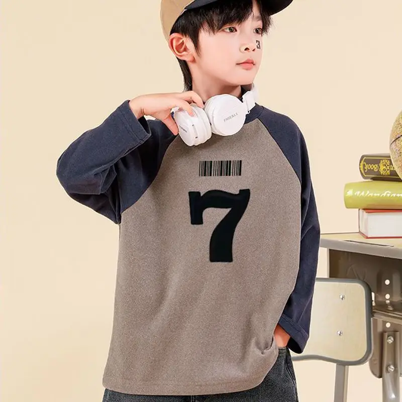 

Boys Spring Autumn Half-High Collar Causal Pullover Sweatshirts 3-14 Years Teenage Leisure Bottoming shirts Children Top Clothes