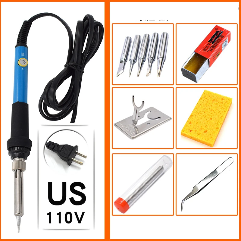 New 110V 220V 60W Us/eu/uk Plug Electric Soldering Iron 908 Adjustable Temperature Solder Iron with Quality Soldering Iron Stand