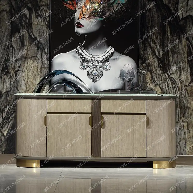 

Элитный мебельный гарнитур для демонстрационной комнаты: большой буфет из мрамора в стиле легкой роскоши, декоративный шкаф для хранения для прихожей/веранды