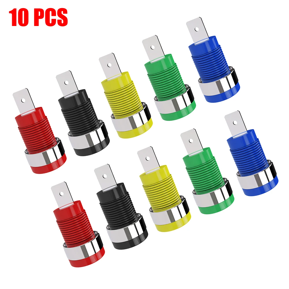 

Panel Mount Banana Socket Binding Posts 10 Pcs 4mm Binding Connector Pluggable Grounding Posts Terminal Blocks
