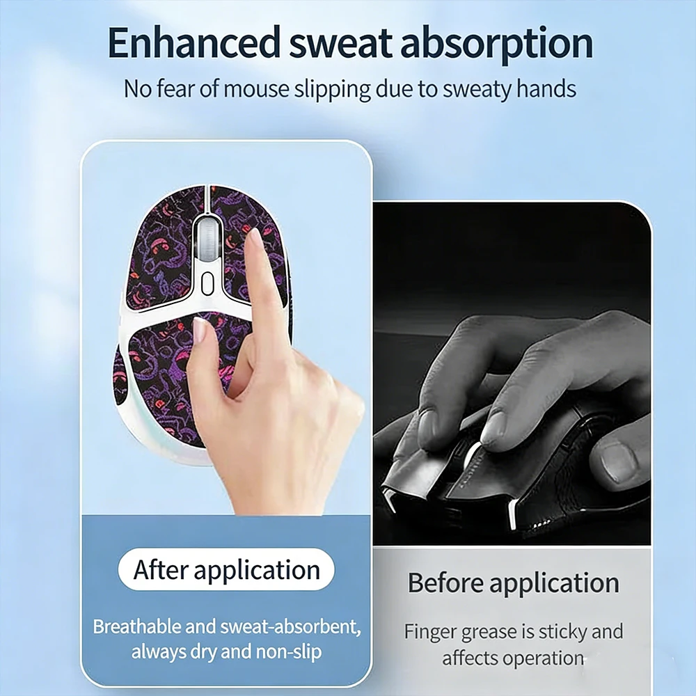 شريط قبضة الماوس لـ Logitech G705 مصنوع يدويًا بحزمة كاملة ملصق احترافي غير قابل للانزلاق للعرق #2