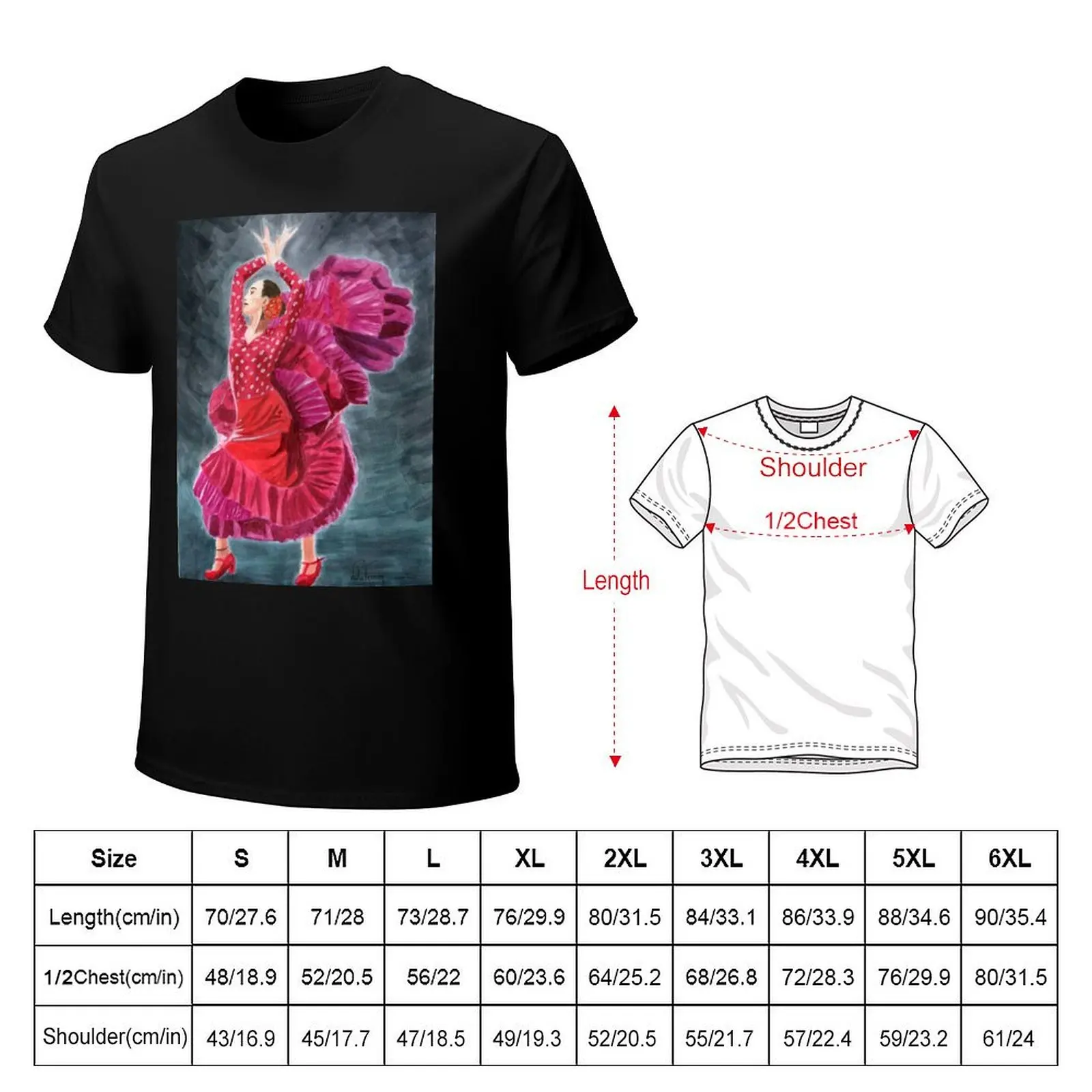 Spanish Flamenco Dancer T-Shirt summer 2025 vintage graphic tee vintage clothes cute clothes mens t shirts casual stylish