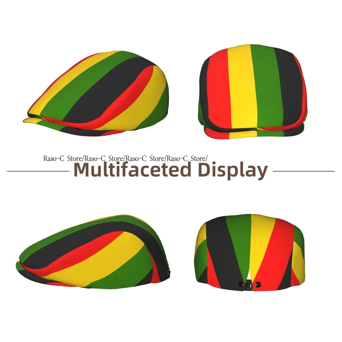 Flat Cap Men Women Newsboy Cap Jamaica Flag Stripe Driving Bunnet Ivy Hat Bakerboy Hat Spring Summer Boina