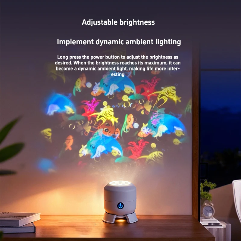 New Snowflake Dynamic Projection Lamp Usb Interface Snowflake Christmas Pattern Lamp Adjustable Environment Decoration Lamp