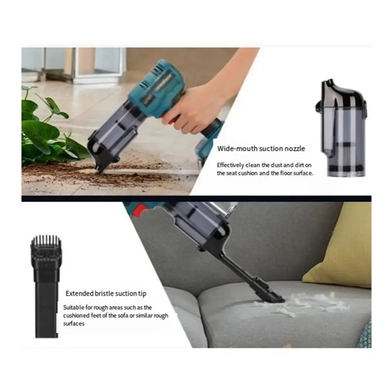 【TODAY-OnLY!】جمع الغبار الكهربائي لبطارية 18 فولت مكنسة كهربائية منزلية ذات استخدام مزدوج شفط قوي للاستخدام المنزلي