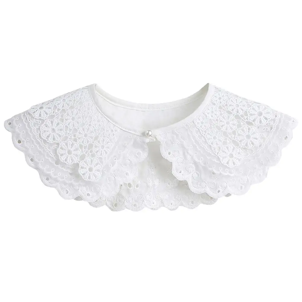 

Lace Fake Collar Decorative Bow Cotton Women White Shirt Small Light Sweet Practical Clothing Accessory Scarf Shawl