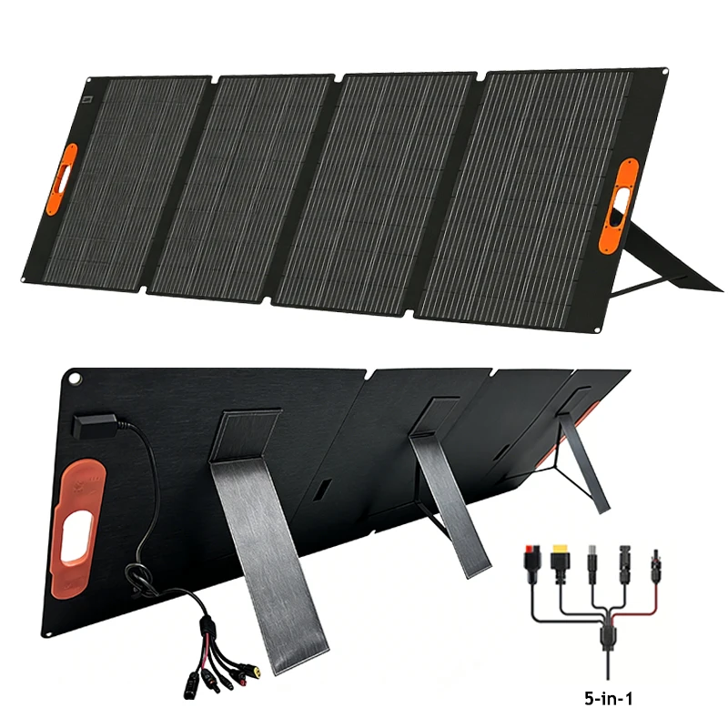 220W draagbaar zonnepaneel Opvouwbare zonnepaneelkit Waterdichte noodstroomvoorziening Zonnelader voor Power Station Camping Solar - afbeelding 1