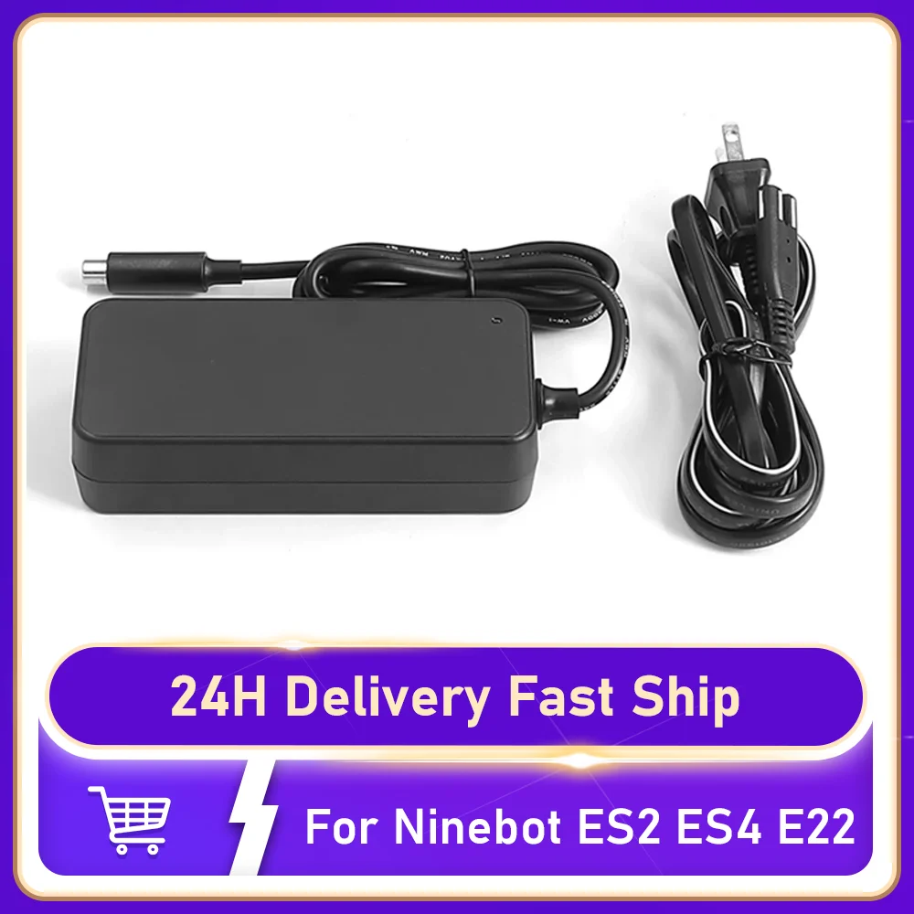 

Зарядное устройство для литиевых аккумуляторов 36В, выход 42В 1.7А, для электросамокатов Ninebot ES2, ES4, E22, G30LP, T15, F30, F40, F2, D28, D38. Запчасти для электросамокатов.