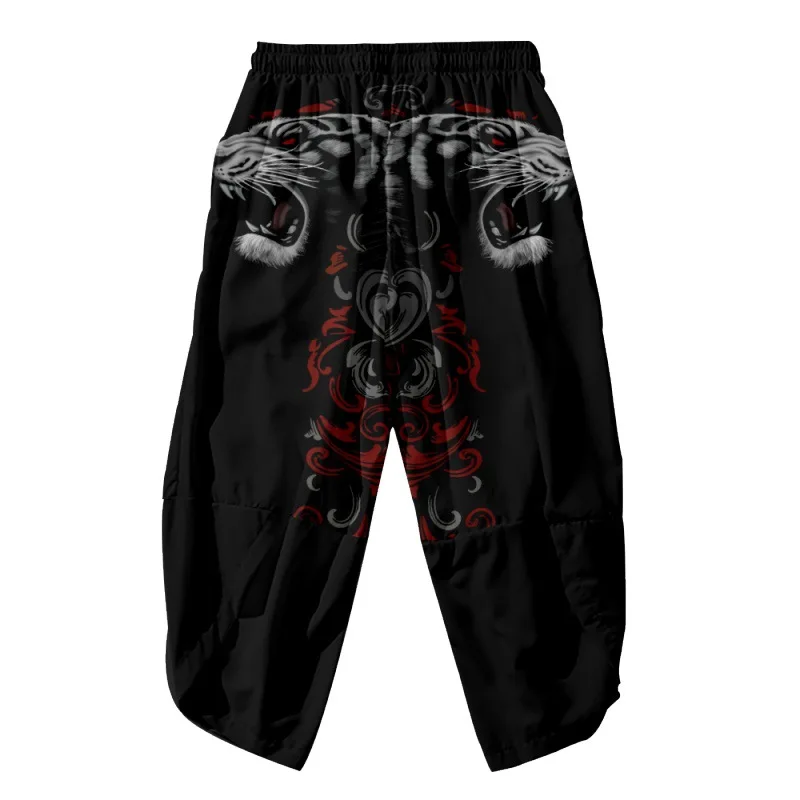 New Design Tiger Print Harlan Pants 2023 Fashion Men Casual Trousers Samurai Costume Loose Women Traditional Japanese Pants