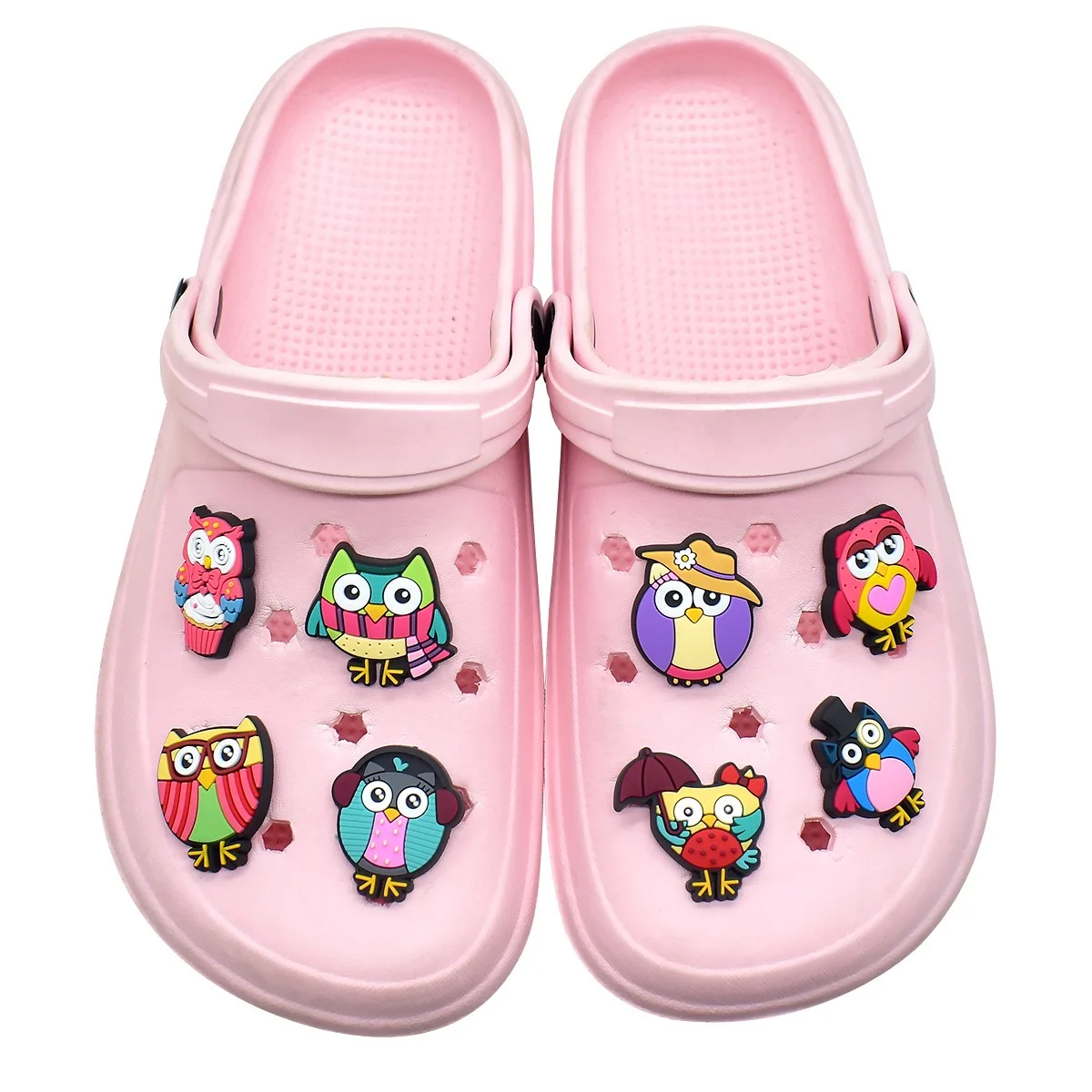 1-25pcs Kawaii Bird Owl PVC Sandals Shoes Decoration Buckle Clog Charms Garden Shoes Accessories DIY Backpack Kid Unisex Gift