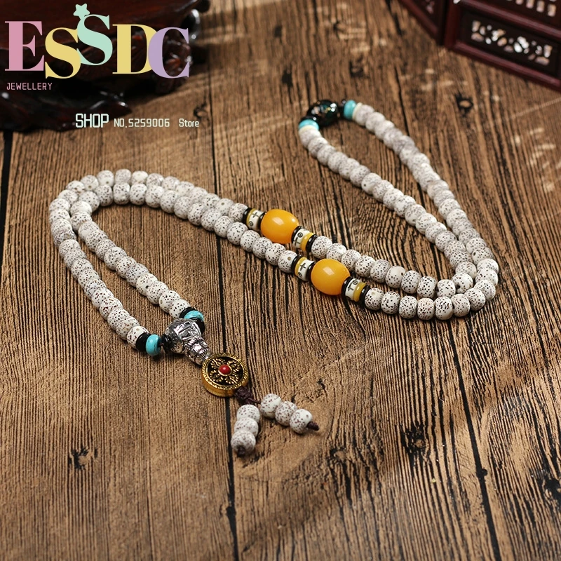 Wholesale Natural Xingyue Bodhi Necklace 108 Buddha Bead Sweater Chain Ethnic Style Rosary Bracelet Tibetan Silver Accessories