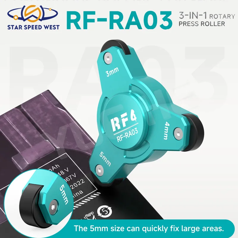 RF4 RF-RA03 3 in 1 Rotary Press Roller Tool with 3mm 4mm 5mm Wheels for Mobile Phone Screen Battery Back Cover Adhesive Repair