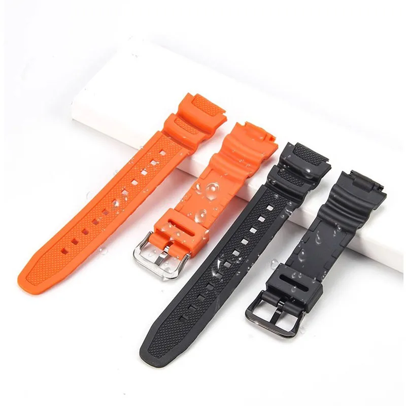 Silicone Watch Strap For Casio W218H/AE-1200/1100/SGW-300/400/MRW-200 resin silicone strap Rubber Black Pin Clasp Wrist Bracelet