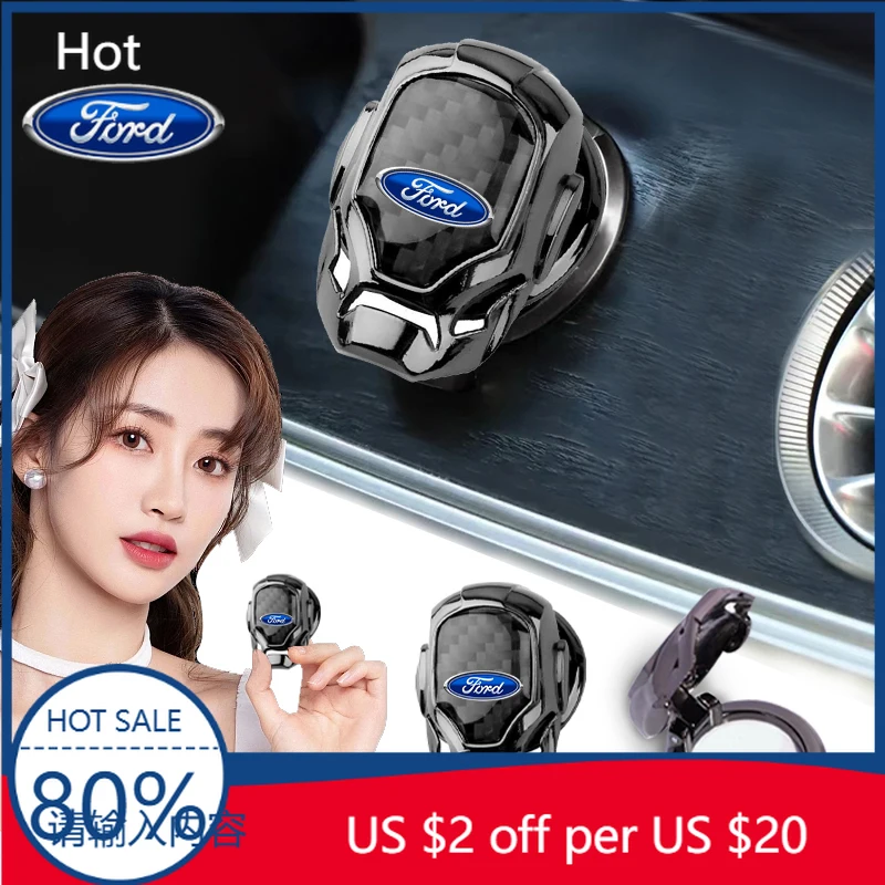 

Автомобильные наклейки на двигатель, одна кнопка запуска, крышка, дизайн автомобиля, значок для Ford Raptor Fiesta Focus 2 3 4 Mondeo Ecosport Mustan