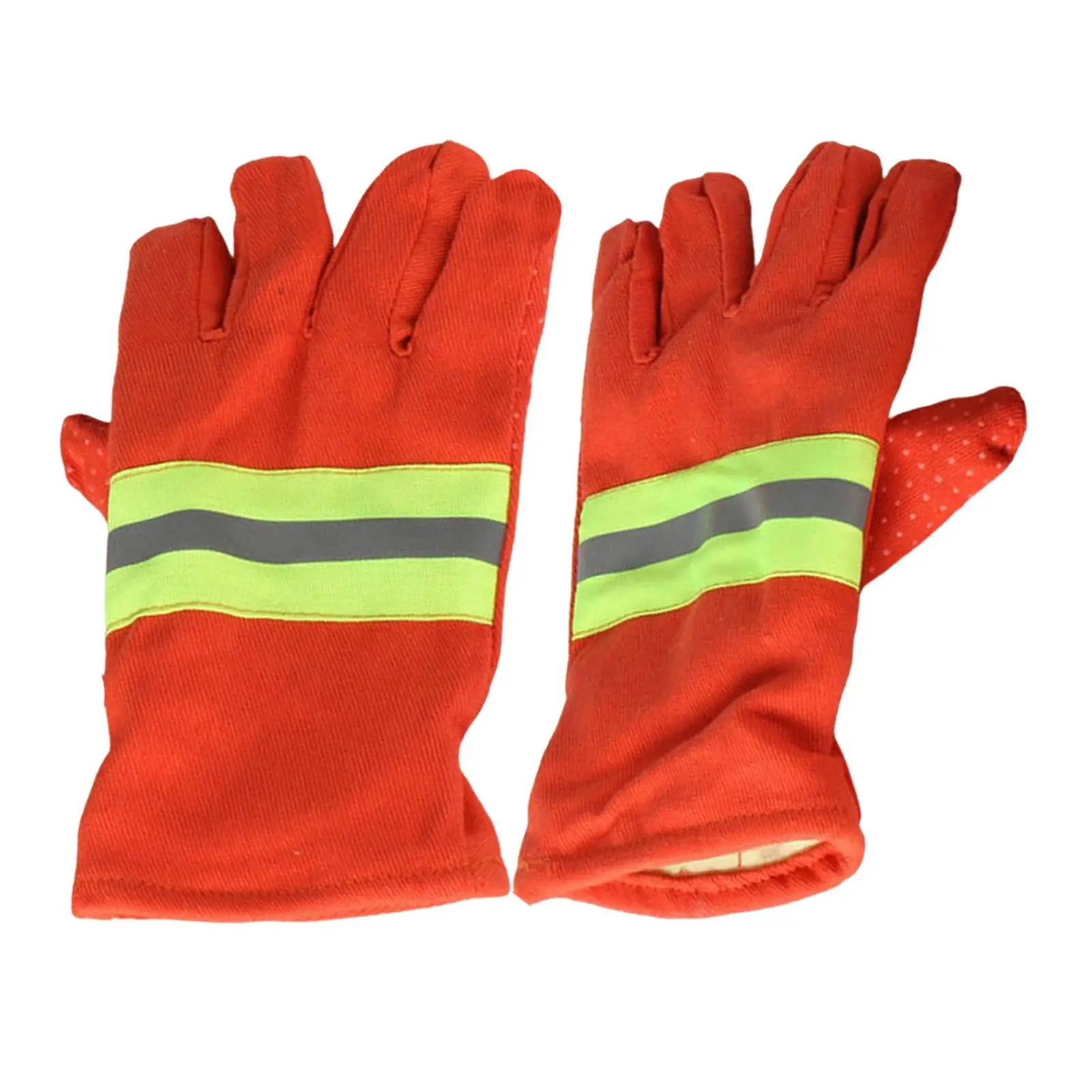2Pcs Orange Feuerwehr Handschuhe Handschuh Feuer Beweis mit Reflektierende Trim Hand Schutz Arbeit Handschuh für Männer und Frauen