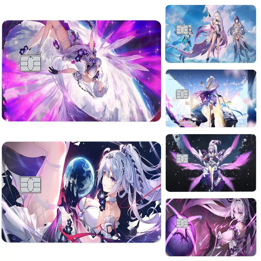 Honkai Impact 3 Kiana Kaslana Game Credit Card Skin Matte Stickers For Bank Card ID Card Debit Card Decal Decoration Girls Gifts