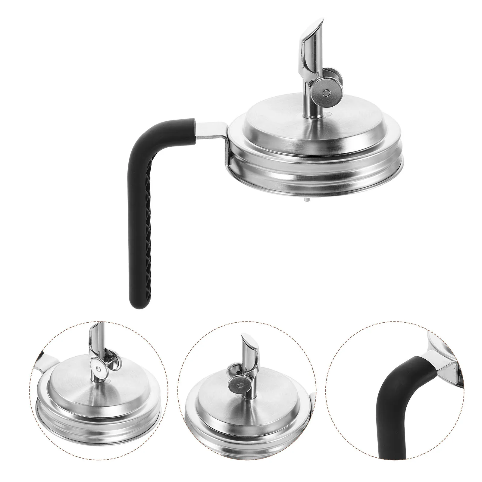 Tarro de albañil de acero inoxidable, tapa con boquilla para boca ancha, dispensador de aceite de oliva y vinagre, accesorios para conservas para el hogar, almacenamiento de bebidas