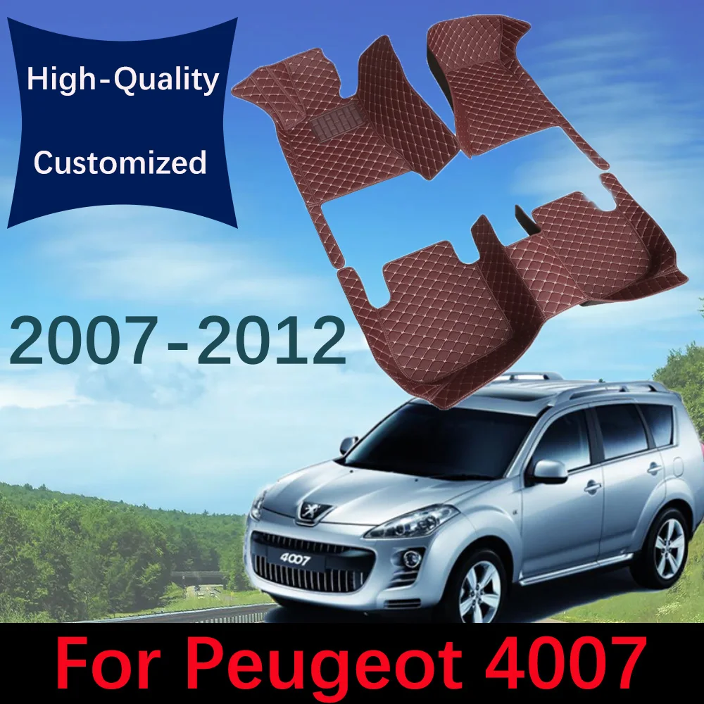 

High-Quality Car Floor Mats For Peugeot 4007 2007 2008 2009 2010 2011 2012 Automobile Carpet Rugs Foot Pads Accessories