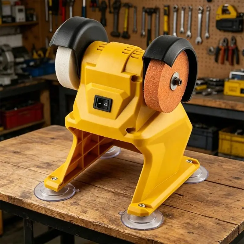 Cordless Grinder With Double Grinding Wheel For Metal DIY Compatible for 21V Battery Platform Suction Base D2RD view 6