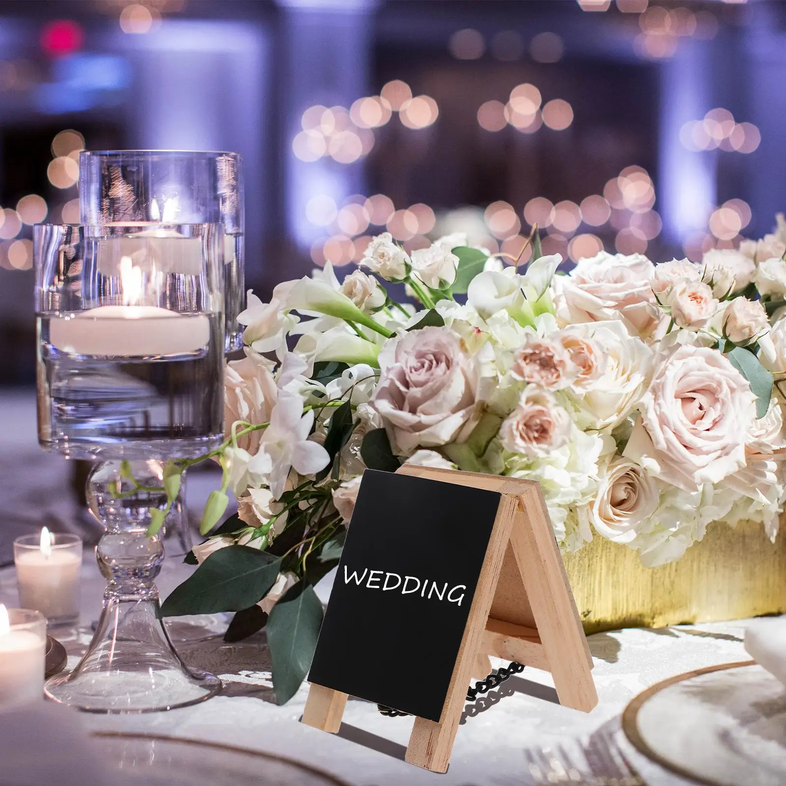 Pionowa tablica graffiti Mini dwustronna drewniana tablica na biurko Mały stojak Numer telefonu Wielokrotnego użytku