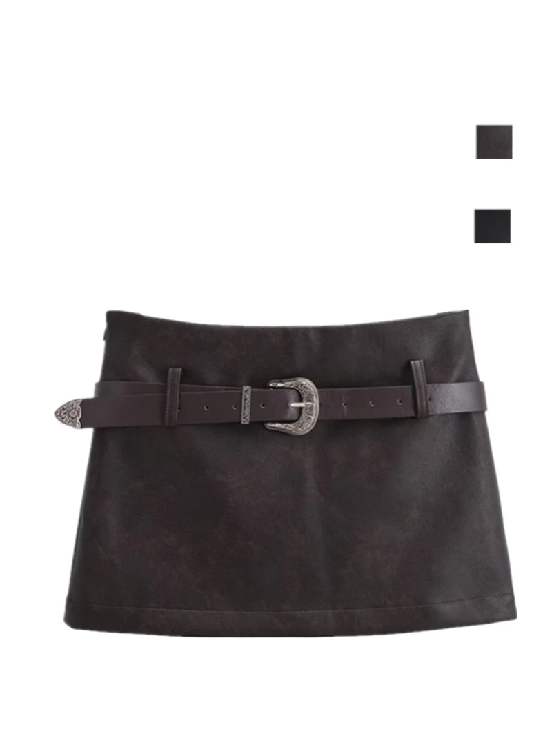 

Юбка в стиле ретро American Sle с поясом из искусственной кожи, длина до пола, дизайнерская юбка Sensation Street Sle Pure Color ort