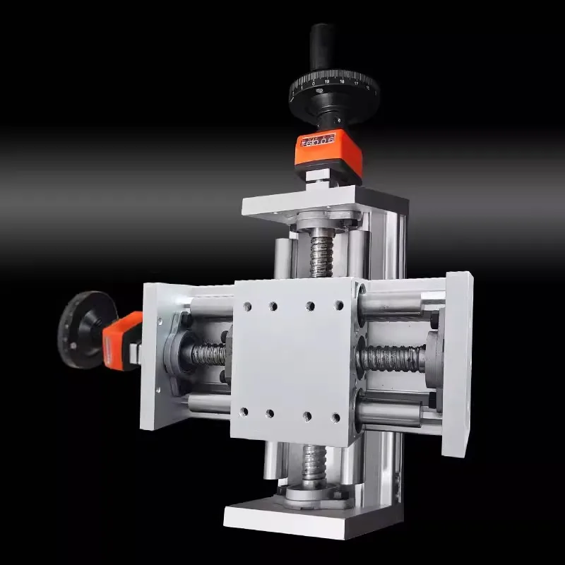 LIJUN Linear Guide Rail Stage Manual Sliding Table Stroke 80-500mm C7 Ballscrew SFU1605 With Handwheel for CNC Part XYZ Axis
