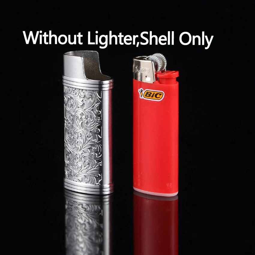 Fashion Multicolor Explosion-Proof Metal Armor Gas Lighter Shell Reusable Case For Bic J6 Flower Lighters Protect Box Wholesale