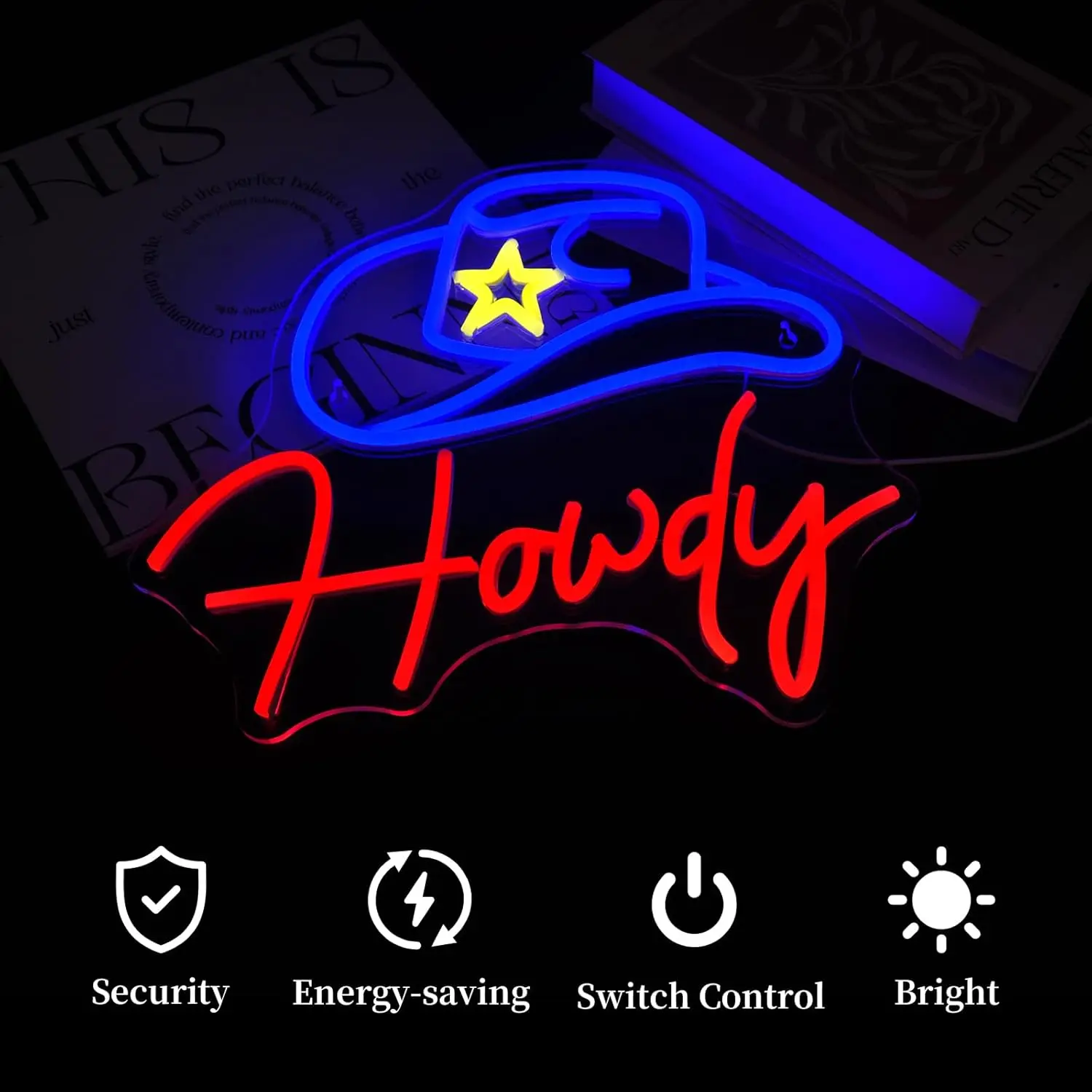 Cowboy Howdy Leucht reklame für Wand dekoration USB angetrieben LED Neonlicht Zeichen Raum dekor Weihnachts geschenk Nachtlicht