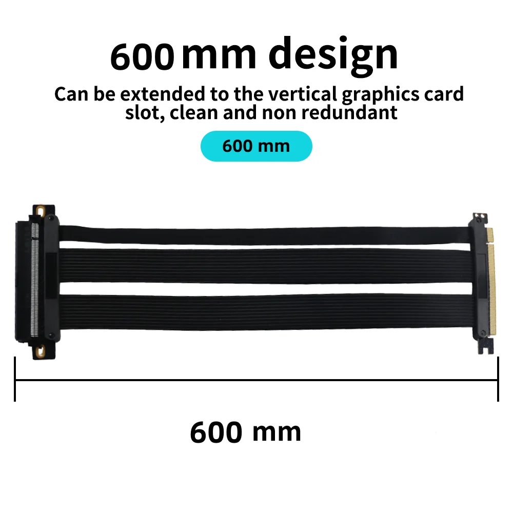 

PCI Express PCI-E 4.0 16X to X16 GPU Riser Extension Cable 30CM 40CM 50CM 60CM for RTX6000 Ada RX8900 RTX5090Ti H100 L40S A6000