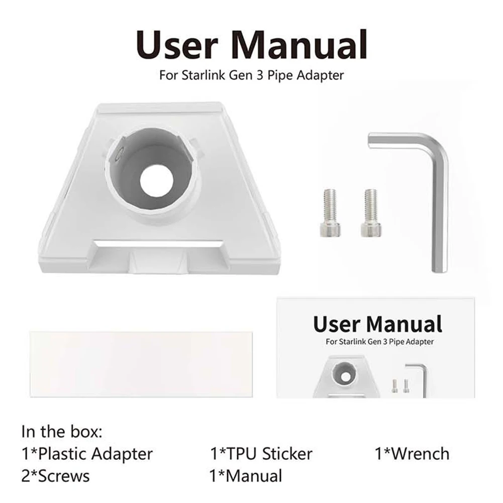 ل Starlink Gen 3 الأنابيب محول الأنابيب محول جبل سقف تصاعد القطب الأنابيب موصلات ل Starlink Gen 3 القياسية طبق