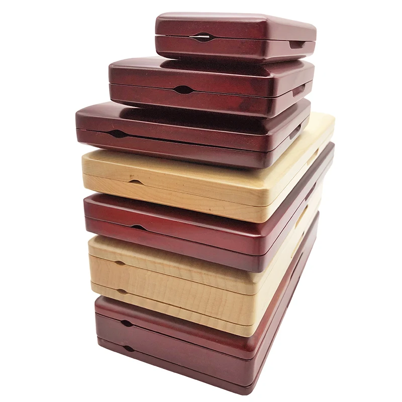 Maple Wooden Oboe Reed Box Holds 3/6/10/20/40 Pieces Oboe Reed Protectors with Soft Red Velvet