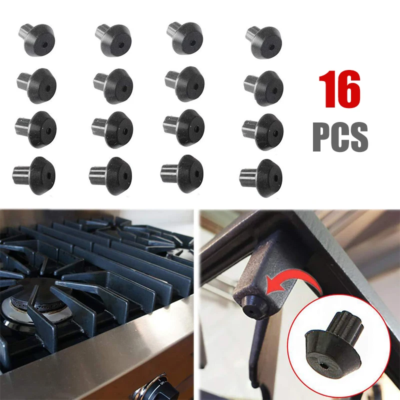 16 PCS Gas Range Burner Grate Foot Compatible Stove Gas Stove Burner Foot Rubber Feet For Kitchen Accessories