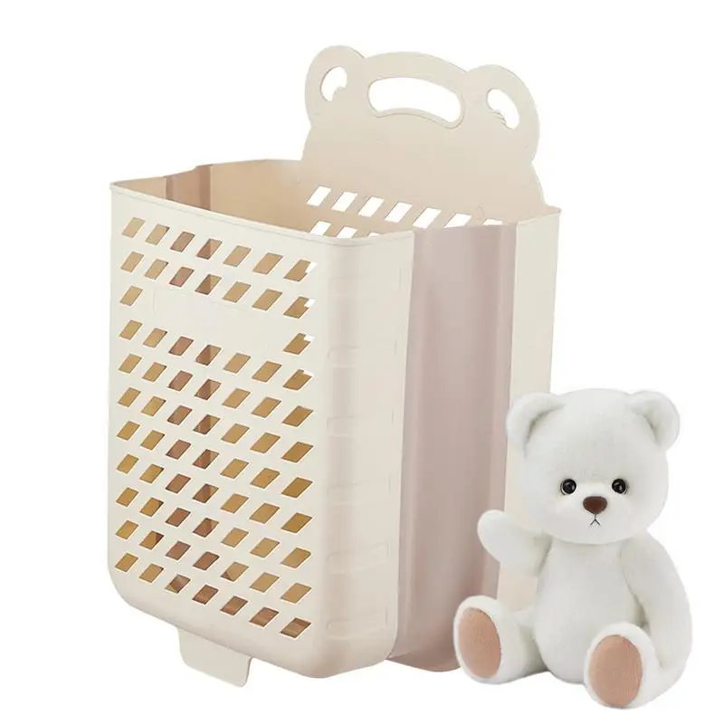 

Foldable Laundry Basket Toy Storage Basket Wall Mounted Bucket Dirty Clothes Storage Mesh Bag Travel Trash Can Laundry Organizer