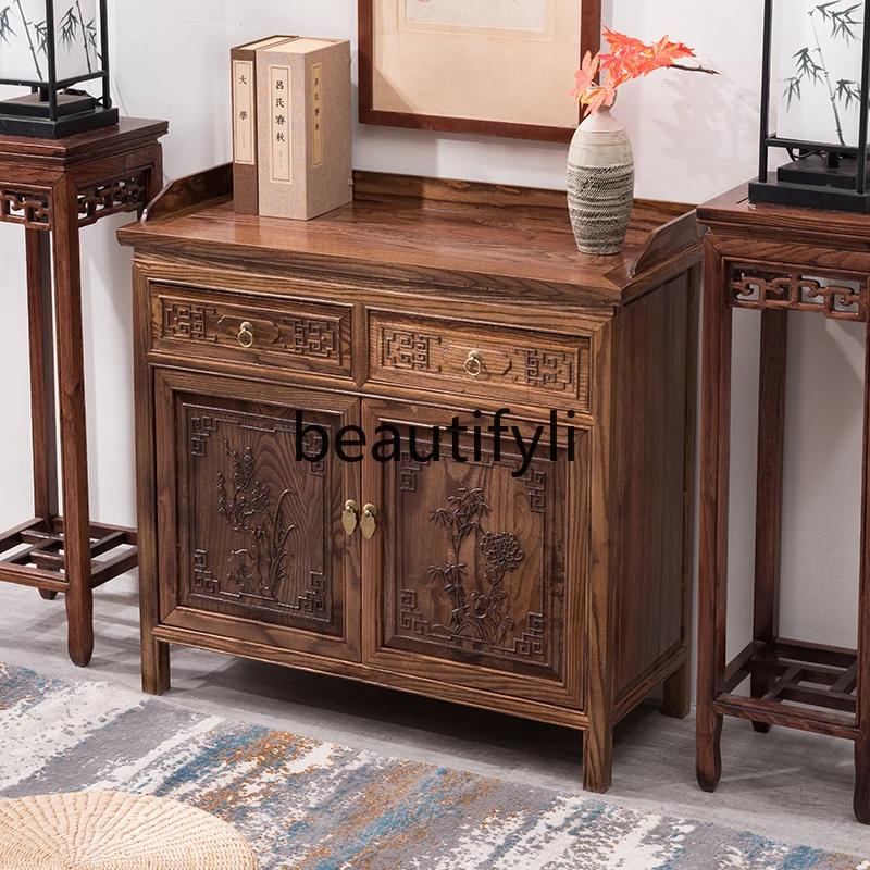 Chinese shoe cabinet dining side cupboard antique locker living room entrance partition cabinet