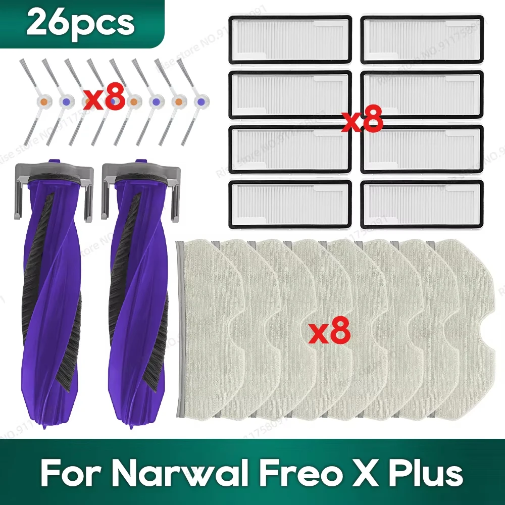 Fit for Narwal Freo X Plus Robot Vacuum Mopping Cloth Dust Box Roller Side Brush Accessories Spare Parts Mop Cloth