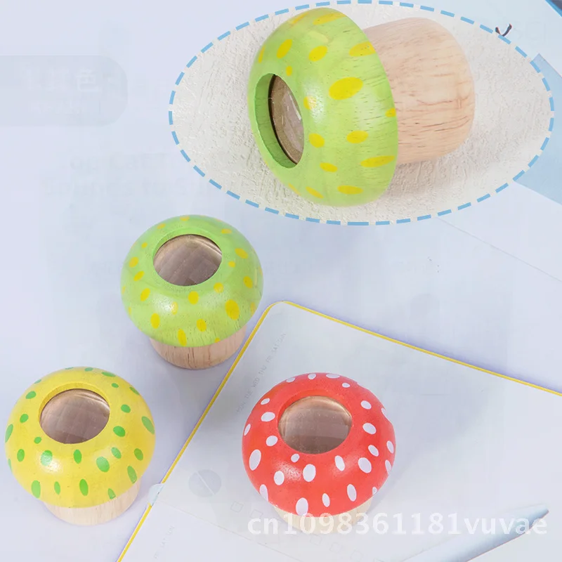 Kaléidoscope champignon en bois coloré, jouet pour bébés, éducation précoce, jeu magique multi-prisme pour enfants