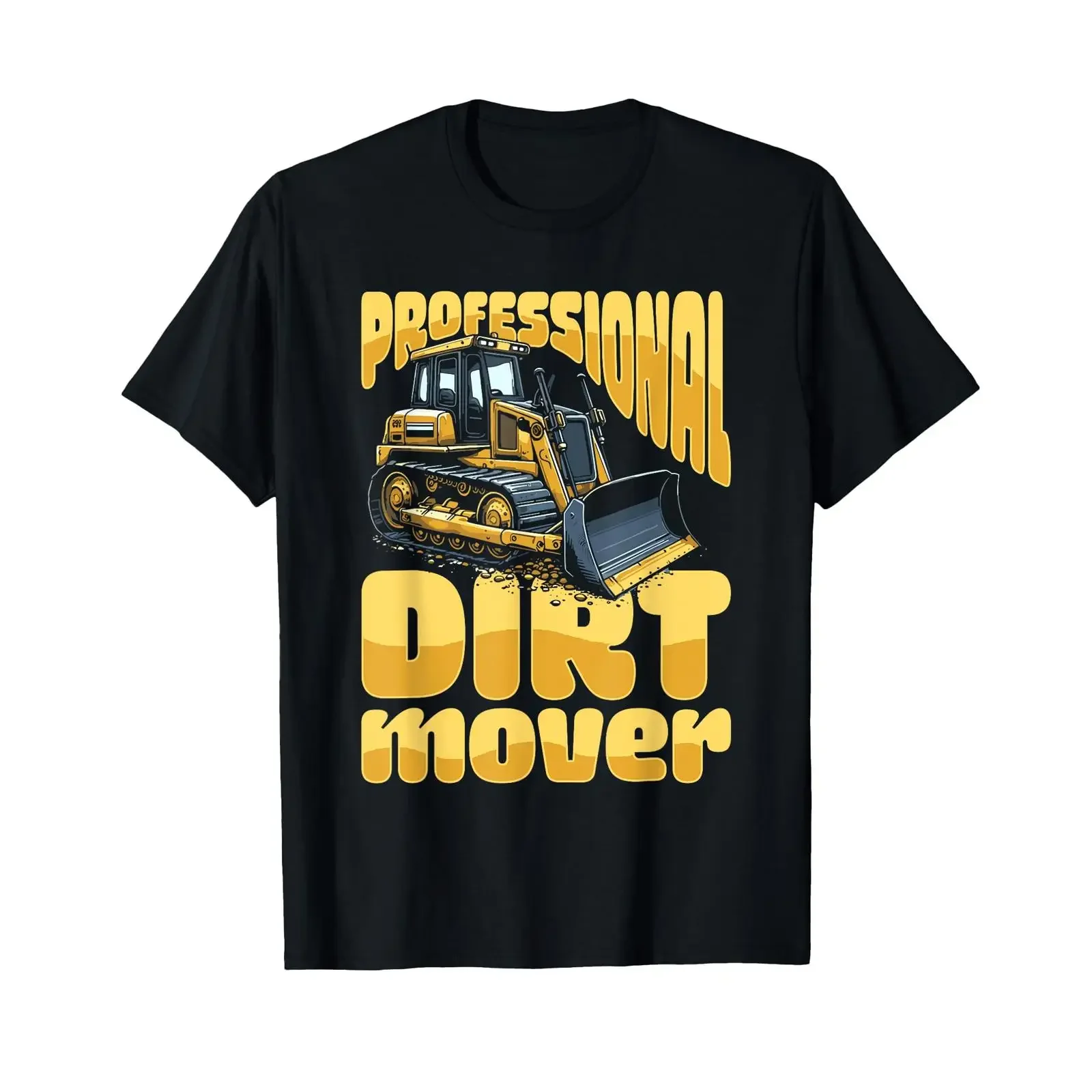 Bulldozer Construction Site Tracked Vehicle Worker T Shirt vintage Washed fashion Versatile homme Comfortable Breathable