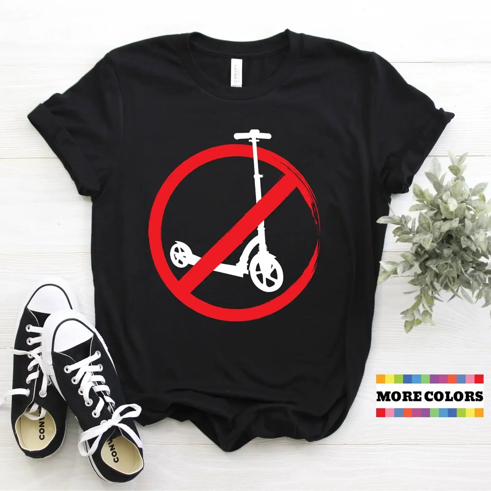 No Scooter Allowed T Shirt Anti for True Skaters Street Sport Lover Birthday Casual Top vintage Washed Comfortable Stylish