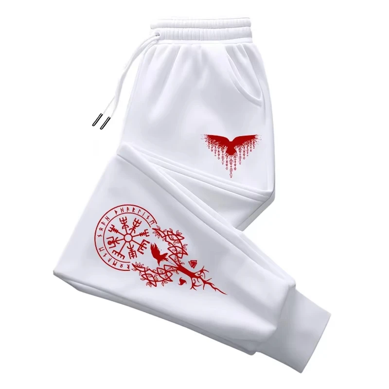 

Casual Trousers Sporty Comfortable Outdoor Home Wear 2025 New Viking Raven Jogger Pants Men Autumn Winter Sweatpants