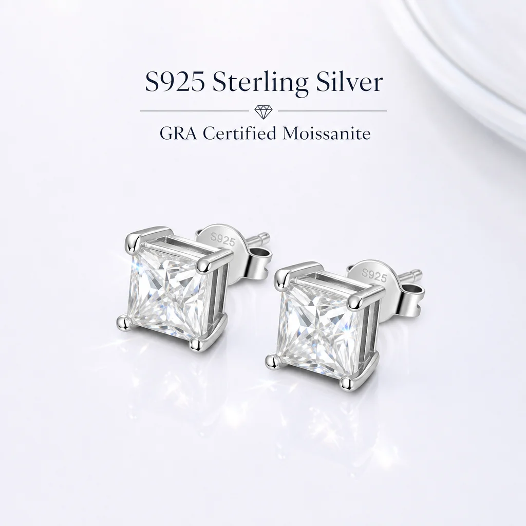 Fabrikpreis Großhandel Ohrstecker für Damen mit GRA-Zertifikat S925 Sterling Silber Birnenförmiger Schliff 18K Gold D VVS Funkelnde Geschenke – Detail 3