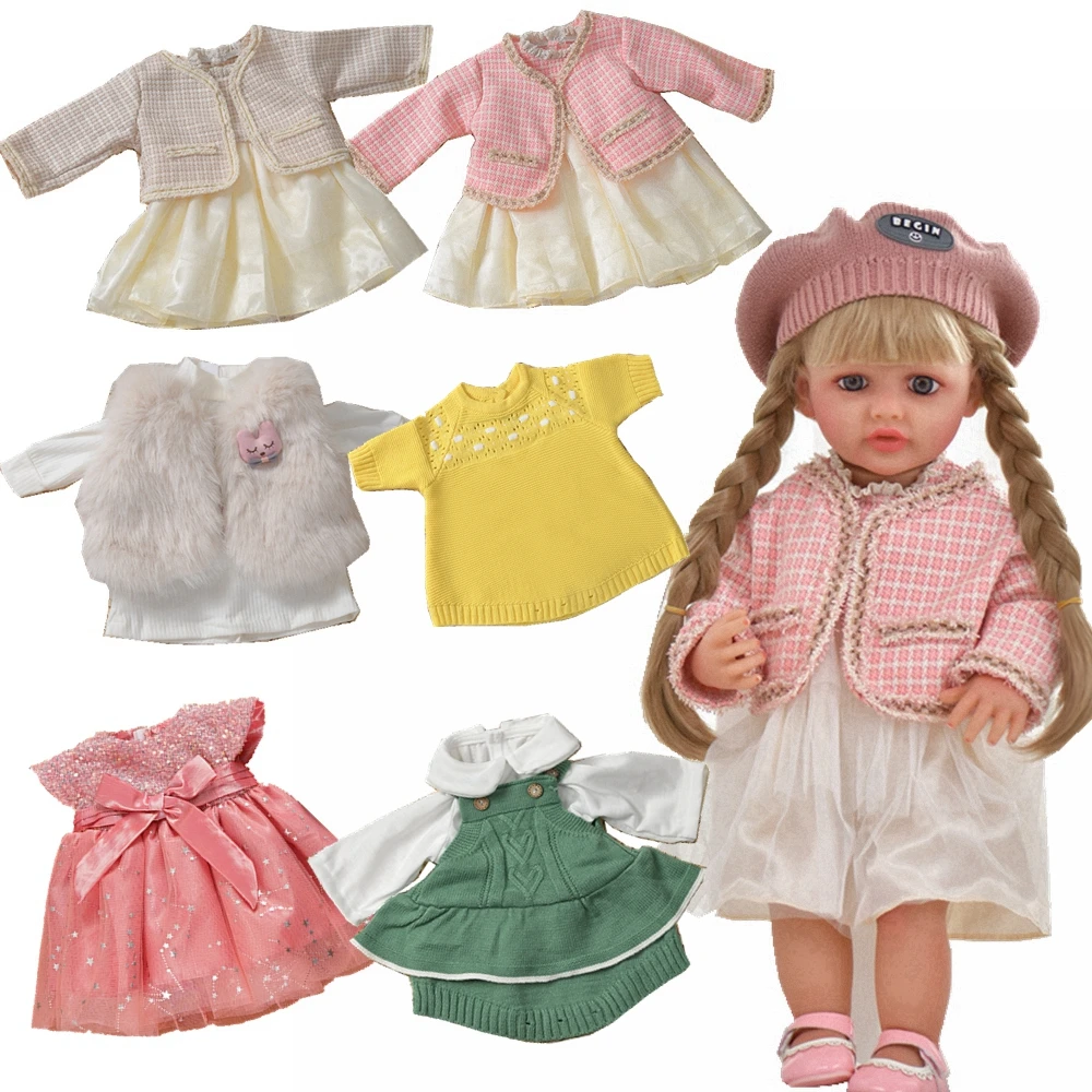 Fashion Cute 55cm Reborn Doll Clothes Baby Reborn Clothes Accessories Kids Doll Dress Up DIY Handmade Girl Reborn Dolls Toys